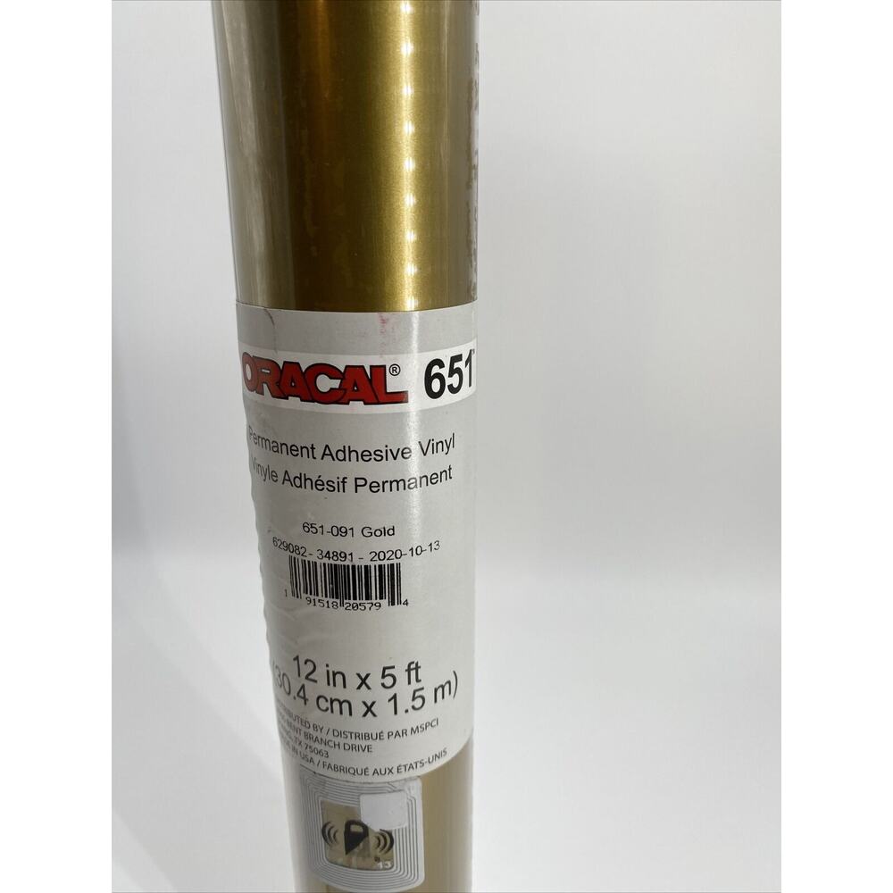 Cricut Oracal 651 Glossy Gold Vinyl Permanent Crafters Adhesive Vinyl NOS